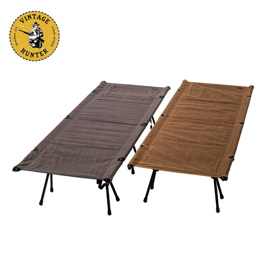 オイルワックスキャンバス コット｜ヴィンテージ風 高低2段調整式 行軍床 – Vintage Hunter