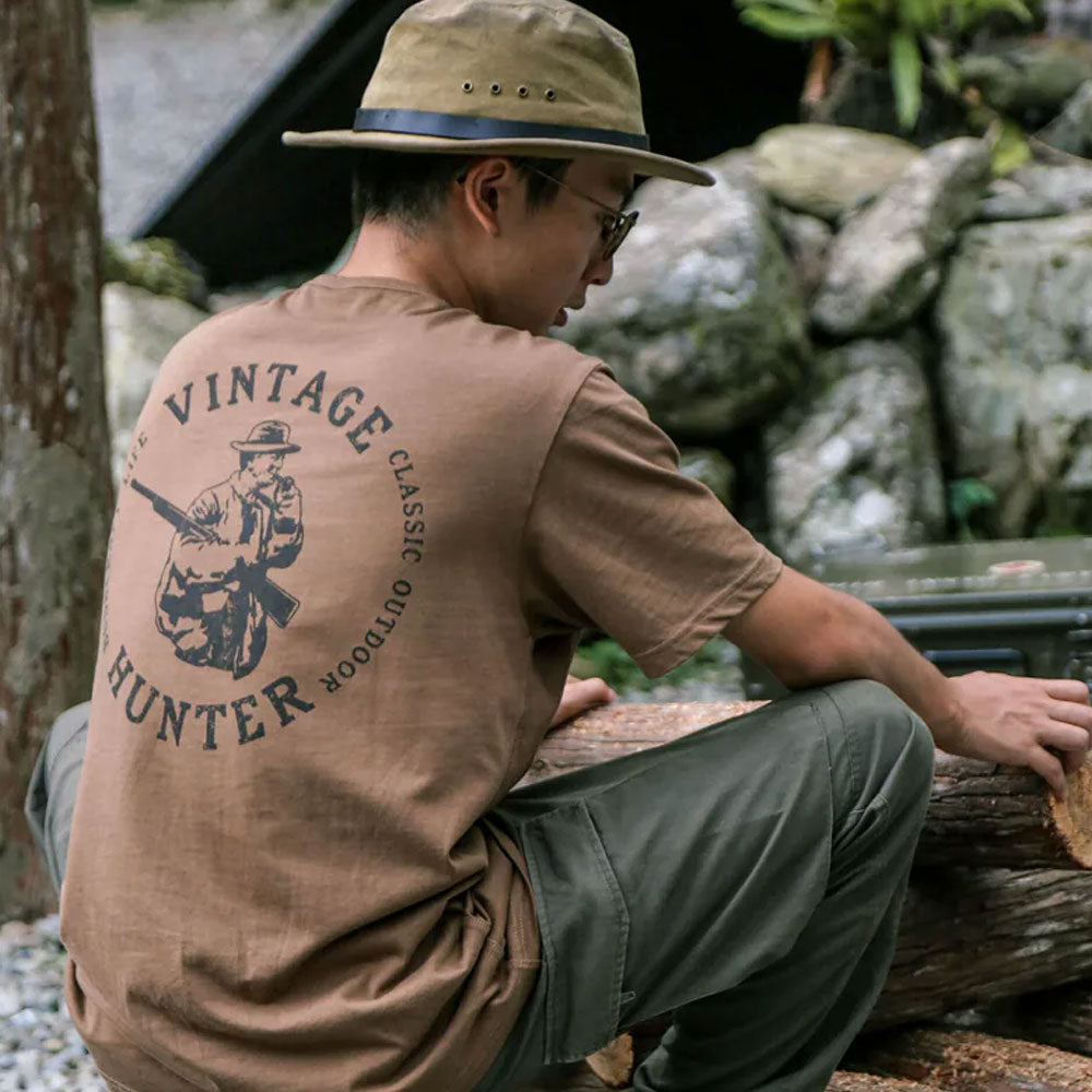 ハンティングTシャツ（ブラウン／オリーブ）｜Vintage Hunter
